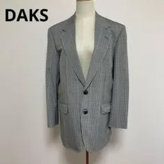 DAKS ダックス チェック柄 テーラードジャケット ウール混 絹混