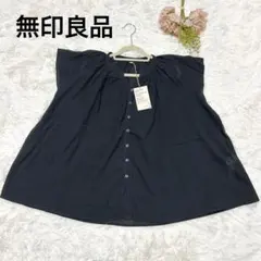 ✨新品　タグ付き✨無印良品　フレンチスリーブブラウス　Мサイズ　ブラック