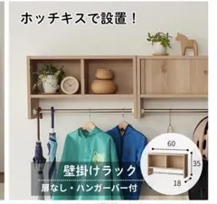 ベルメゾン壁掛けラック ハンガーバー付 60cm幅のサムネイル