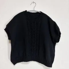 【新品未使用】半袖 ニット セーター ベスト 黒