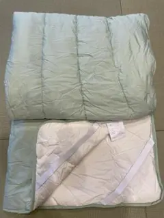 【モリリン】シルキーもちもち敷パッド120cm x 210cmSDグリーン 新品