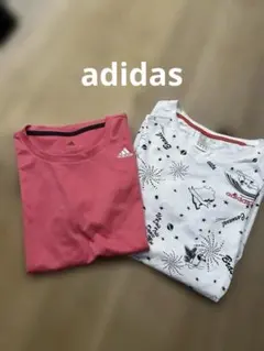 adidasのスポーツウェア2点セット　ピンク1度、白は2度着用