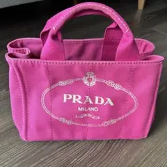 【美品】PRADA カナパ キャンバス トートバッグ ピンク