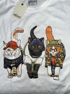 猫イラスト オーバーサイズTシャツ LL