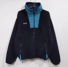 COLUMBIA ジップアップフリースジャケット 黒M 90s アメリカ製