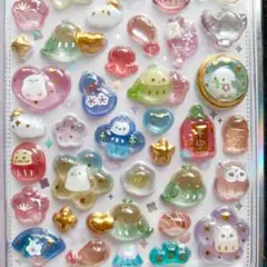 シマエナガ　フクロウ　インコ　鳥　とり　バード　ボンボンドロップシール　和柄