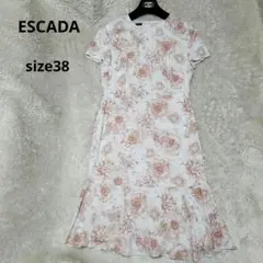 美品♡ESCADA エスカーダ 花柄 マーメイド ドレス ワンピース 半袖のサムネイル