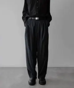 【stein】CUPRO WIDE EASY TROUSERS - BLACK