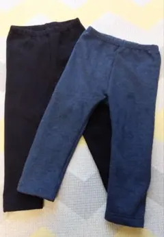 水通しのみ！ユニクロ ９０cm フリースレギンス2点セット