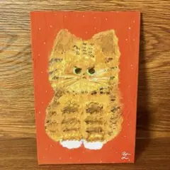 猫の絵 ネコの絵 手描きイラスト「不穏な猫J」