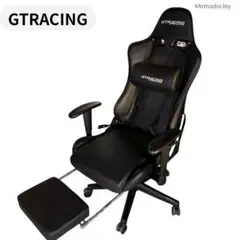 GTRACING ゲーミングチェア フットレスト付 リクライニング ブラック