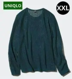 ❤ほぼ未使用❤UNIQLOユニクロレースクルーネックセーター大きいサイズ緑XXL