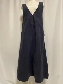 LEPSIM Vネック ノースリーブワンピース M 紺 体型カバー