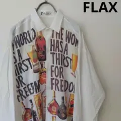 FLAX　シャツ　お酒　ウイスキー　総柄　ヴィンテージ