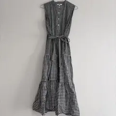 UNIQLO スラブコットン ギンガムチェック ノースリーブ ワンピースMサイズ