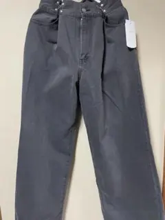 らら様専用　Chico ハートプリントボックスワイドデニムパンツ　グレー 1