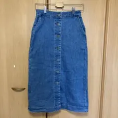 デニムタイトスカート ボタン付き 前開き