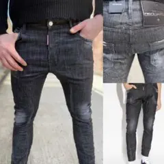 DSQUARED2ディースクエアード バイカーデニム ブラック