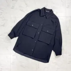 ZARA オーバーサイズシャツジャケット ツイル生地ドルマン袖 黒S*JD146
