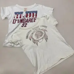 DENIM DUNGAREE 白Tシャツ 120-125cm 2枚セット