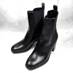 ZARA ザラ ヒールサイドゴアブーツ ブラック 38(24-24.6)