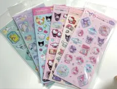 ラメ入り樹脂もりシール　すりガラス風シール　サンリオ