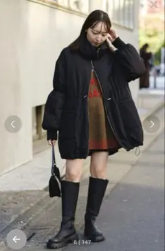 Kastane キャンディスリーブリバーシブルコート ブラック