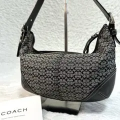 美品✨コーチ ショルダーバッグ ハーフムーン ワンショルダー キャンバス レザー