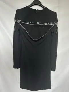DSQUARED2ブラックミニワンピース／メッシュ＆ジッパー／IT40のサムネイル