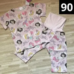 ディズニー　プリンセス　アリエル　ラプンツェル　半袖　腹巻き　パジャマ　90のサムネイル
