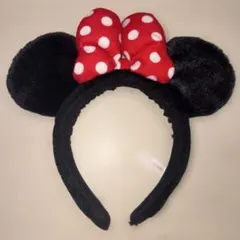 ディズニー ミニーちゃん ミニーマウス カチューシャ赤 リボン ドット