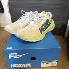 HOKA ONE ONE CARBON X 27.0ホワイト/グリーン 中古美品