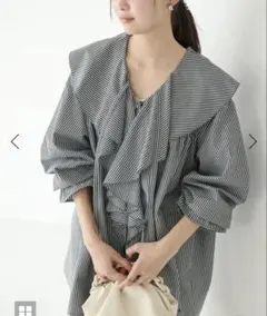 新品タグ付き、ラビアンジェ フリルブラウスのサムネイル