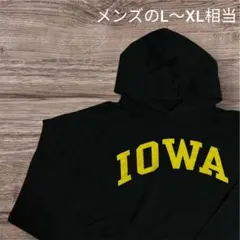 スウェット カレッジロゴ アイオワ大学 ホーキーズ 古着 パーカー 黒