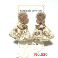 限定セール 押し花 レジンピアス イヤリング インド刺繍リボン ハンドメイド