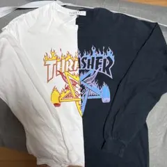 THRASHER USA製 両面マルチプリント スカルTシャツ スラッシャー
