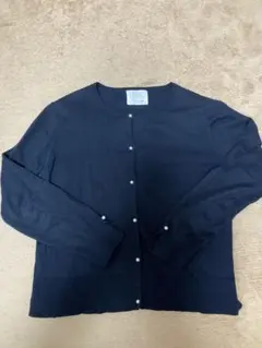 ZARA パールボタンカーディガン　ネイビー
