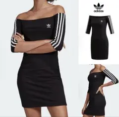 adidas オフショルダー ワンピース
