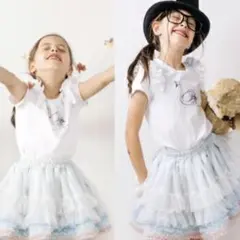 チュールフリルスカート ホワイト パンパンチュチュ 100 110 90 120