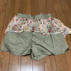 JILLSTUART ショートパンツ 花柄レースレイヤード カーキ 0のサムネイル