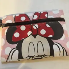 ミニーマウス ポーチ ファスナー付き