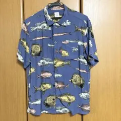 Design Tshirts Store graniph半袖シャツ 魚柄 ブルーのサムネイル