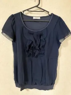 any SiS 半袖　カットソー ネイビー　シフォントップスのサムネイル