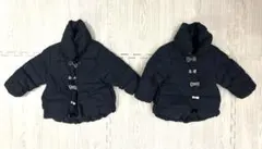 Petit main 中綿リボンジャケットネイビー ダウンコート 80 双子