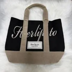 最安値】Herlipto ハリプ トートバッグ ブラック 新宿ルミネ2限定品
