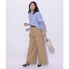 [美品]Apuweiser-richeスリムベルト付ワイドパンツ