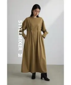 未使用 STYLEMIXER タックデザインフレアワンピース M ベージュのサムネイル