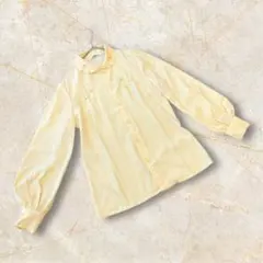 花のブラウス　YOSHIMURA 長袖ブラウス　イエロー　フリーサイズ