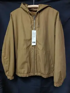 ユニクロU　フーデッドジップアップブルゾン　M 　36ブラウン　新品