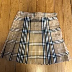 WEGO ベージュ チェック柄 プリーツスカート S